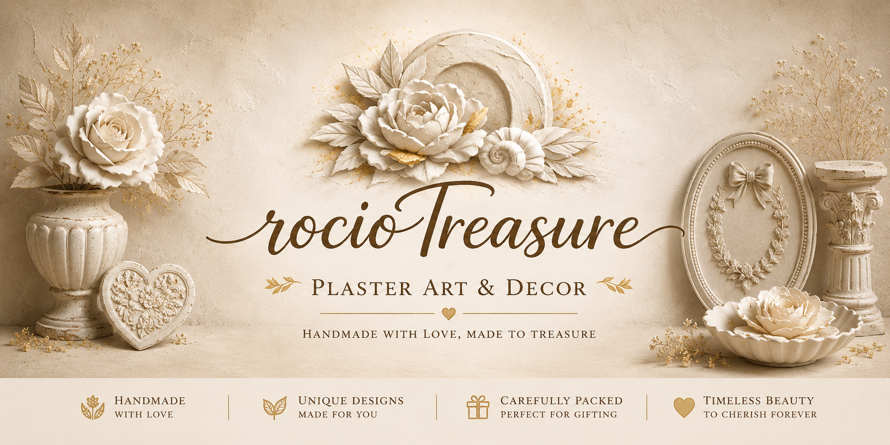 RocioTreasure handmade plaster art and decor banner